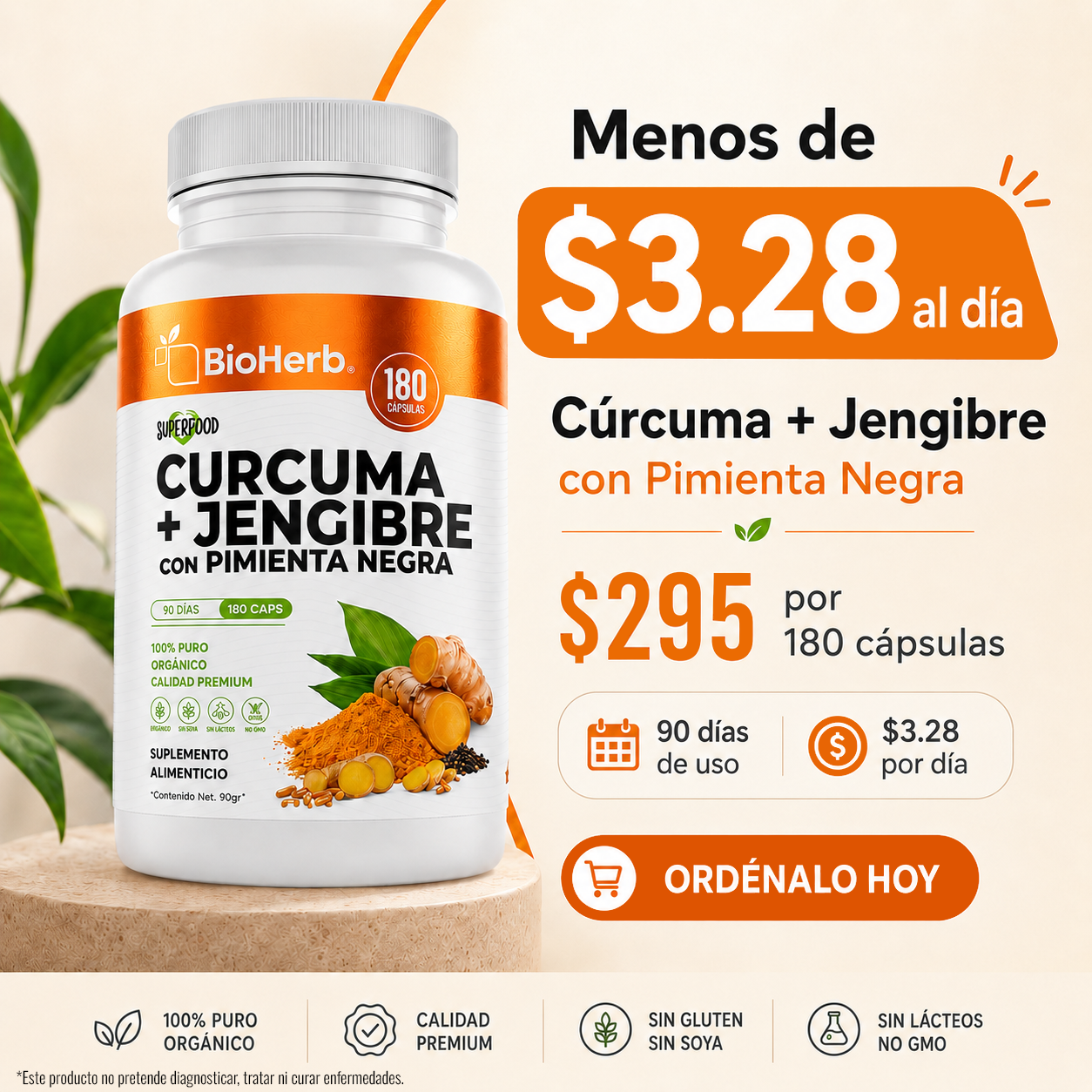 BioHerb® Cúrcuma y Jengibre con Pimienta Negra