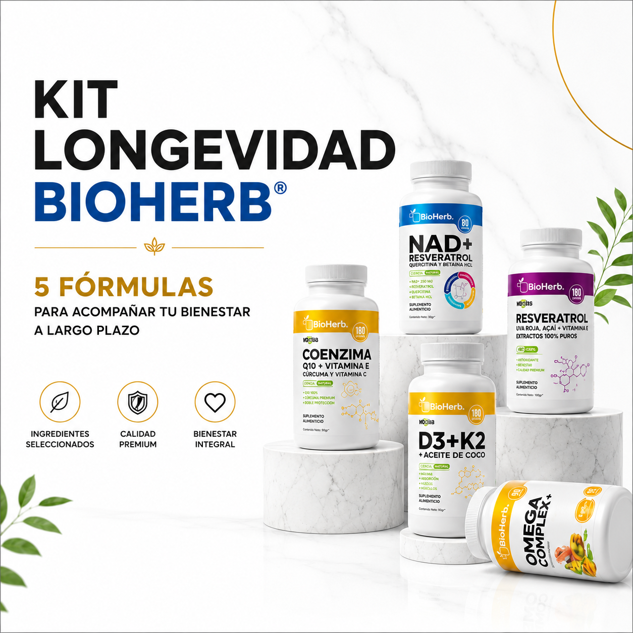 Kit Longevidad BioHerb® | Energía Celular, Antioxidantes y Bienestar Avanzado
