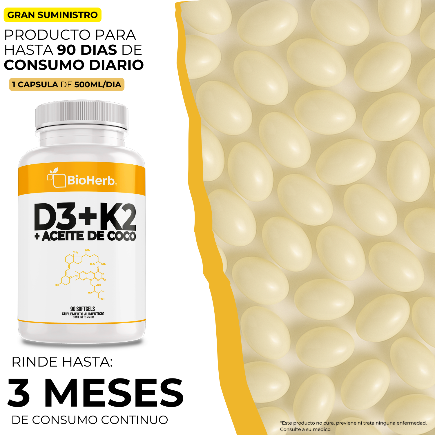 BioHerb® Vitamina D3 + K2 (MK-7)