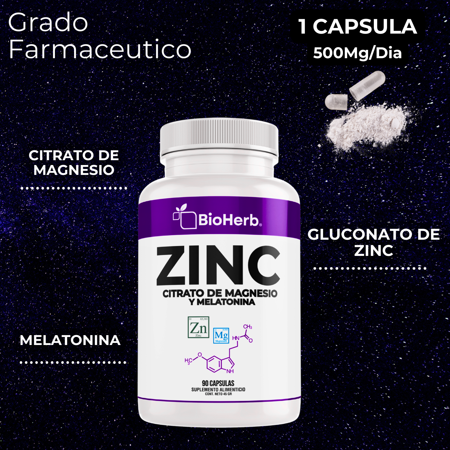 BioHerb® Zinc + Magnesio con Melatonina