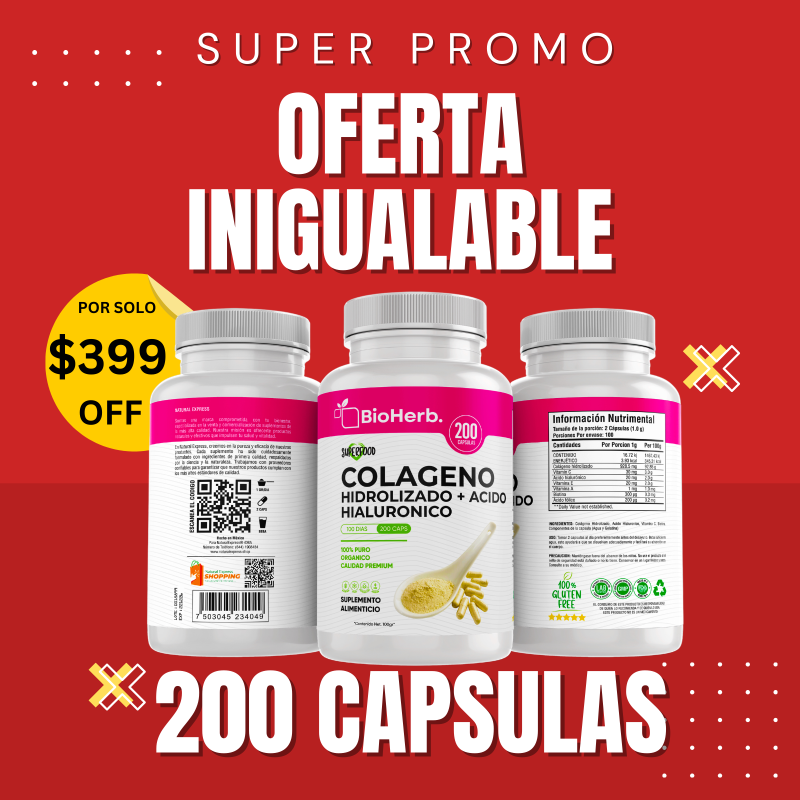 BioHerb® Colágeno + Ácido Hialurónico