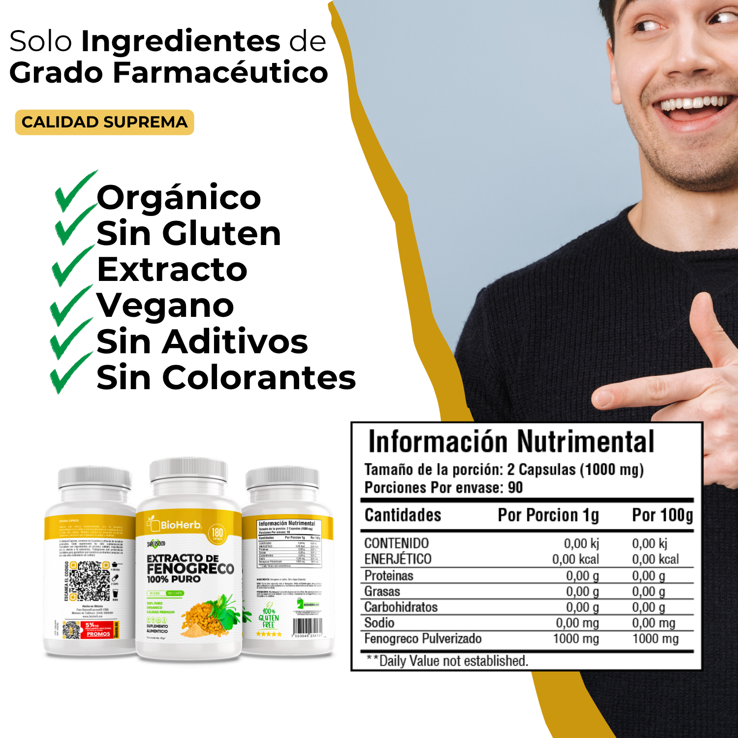 BioHerb® Fenogreco Orgánico Extracto 100% Puro
