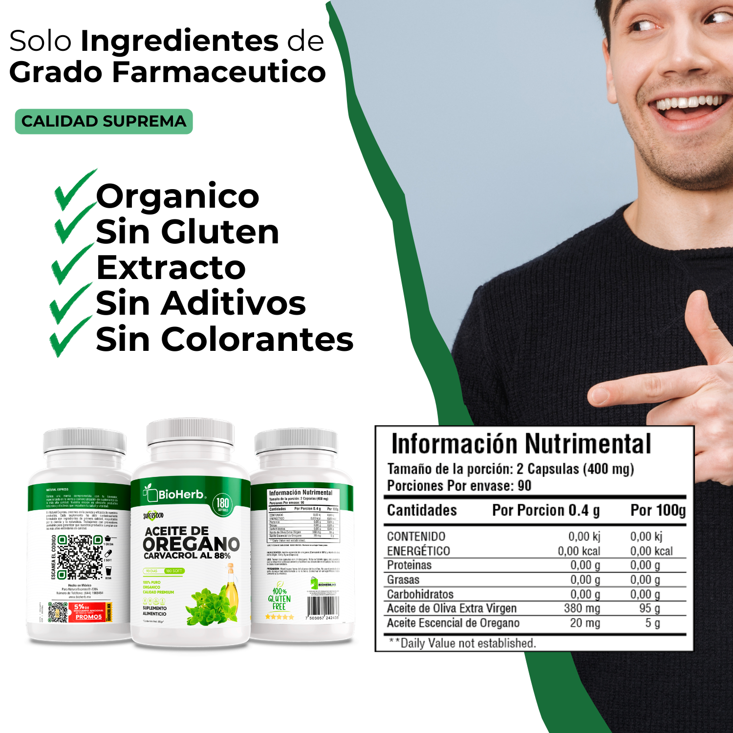 BioHerb® Aceite de Orégano Silvestre 100% Puro