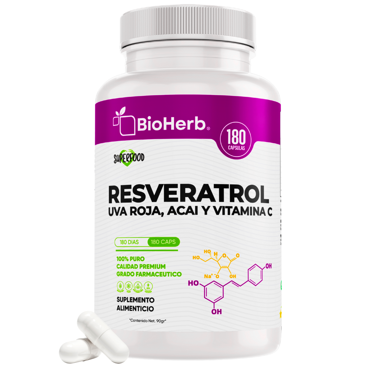 BioHerb® Resveratrol + Uva Roja + Vitamina C