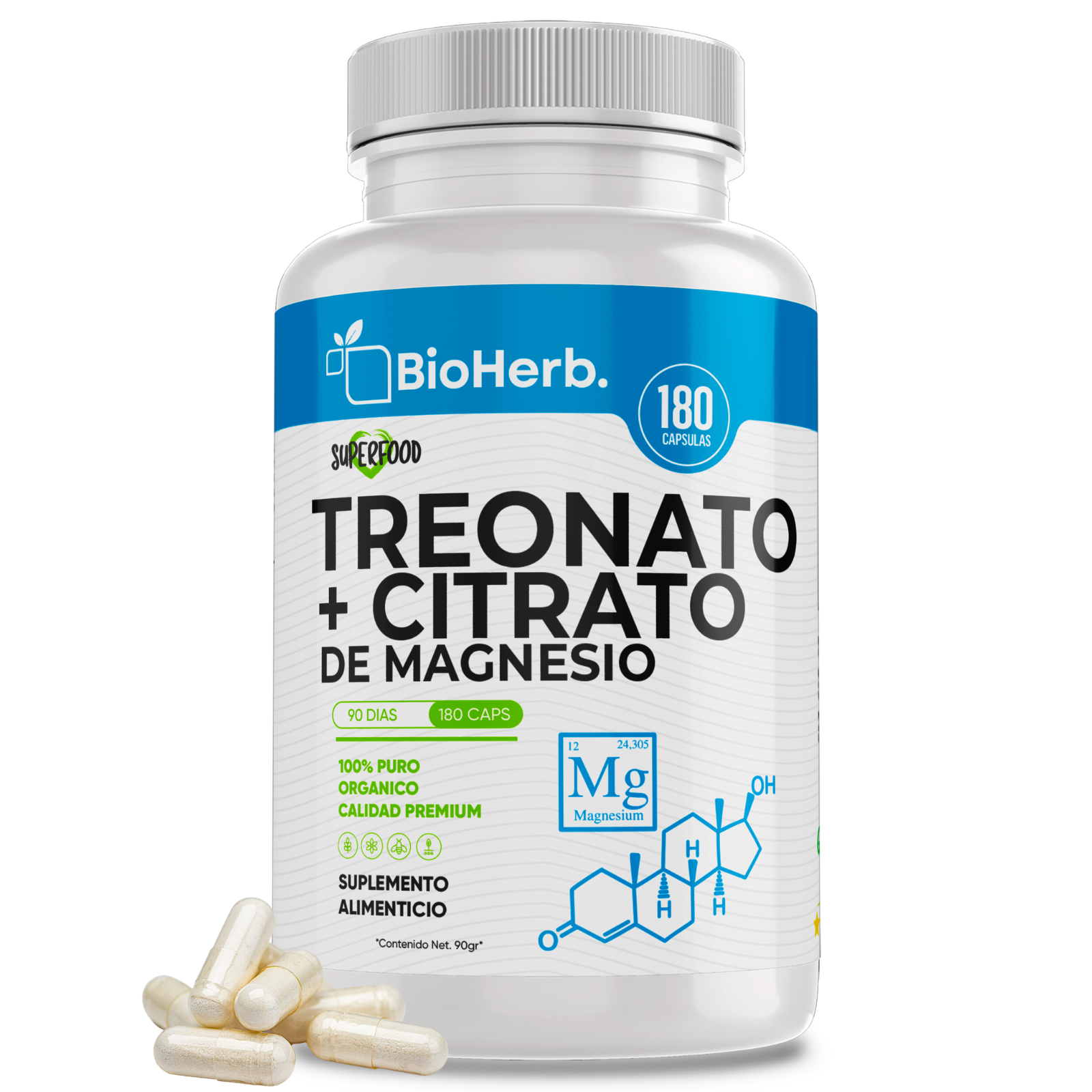 BioHerb® Treonato de Magnesio + Citrato de Magnesio