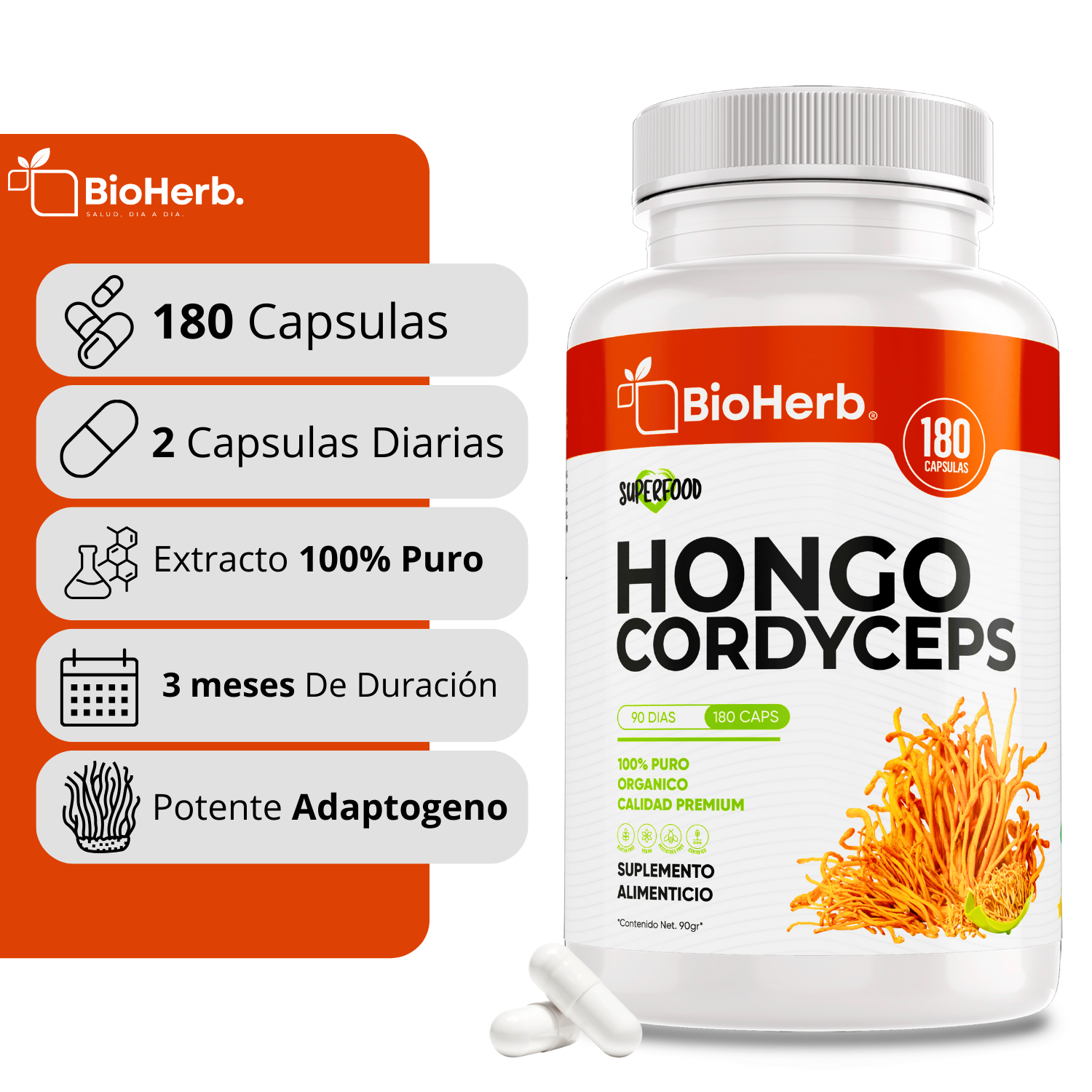 BioHerb® Cordyceps Militaris Extracto 100% Puro