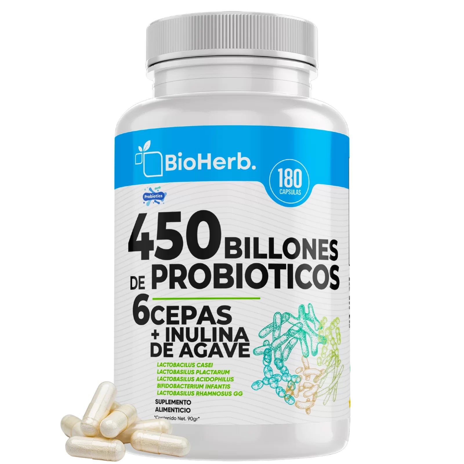 BioHerb® 450 Billones de Probióticos + Inulina de Agave