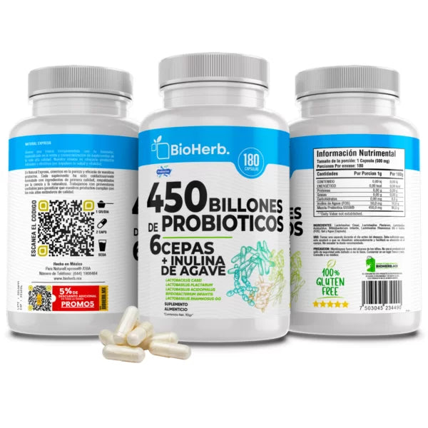 BioHerb® 450 Billones de Probióticos + Inulina de Agave