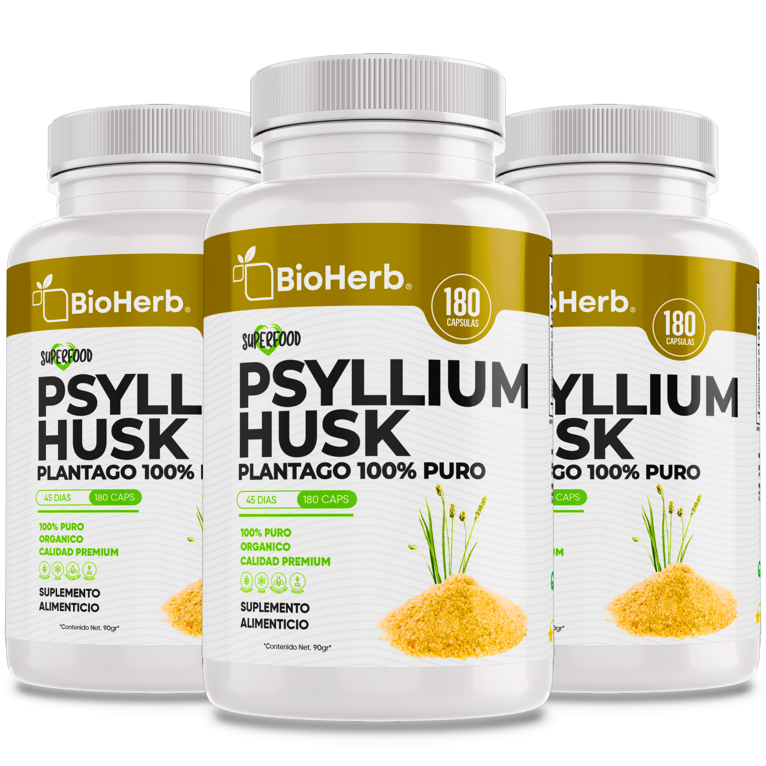 BioHerb® Psyllium Husk Plantago 100% Puro