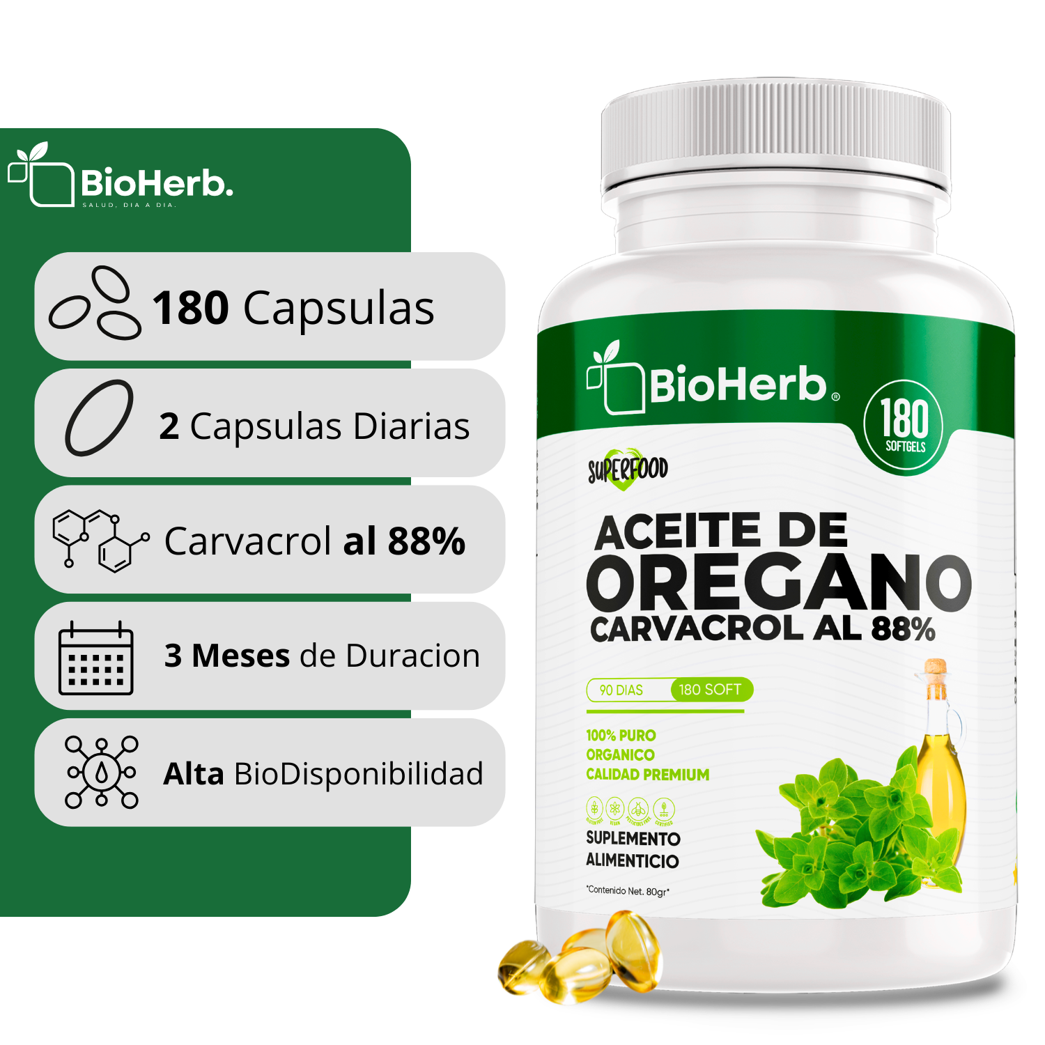 BioHerb® Aceite de Orégano Silvestre 100% Puro