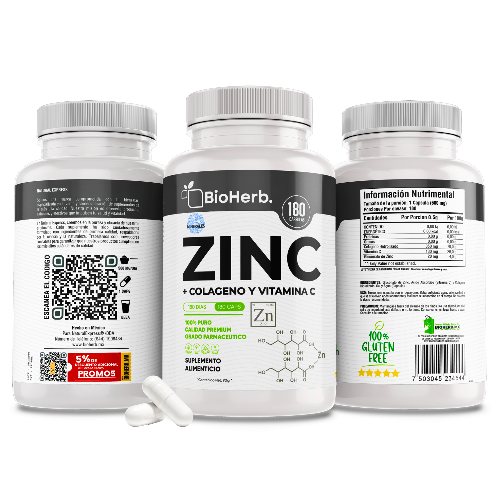 BioHerb® Zinc + Colágeno + Vitamina C