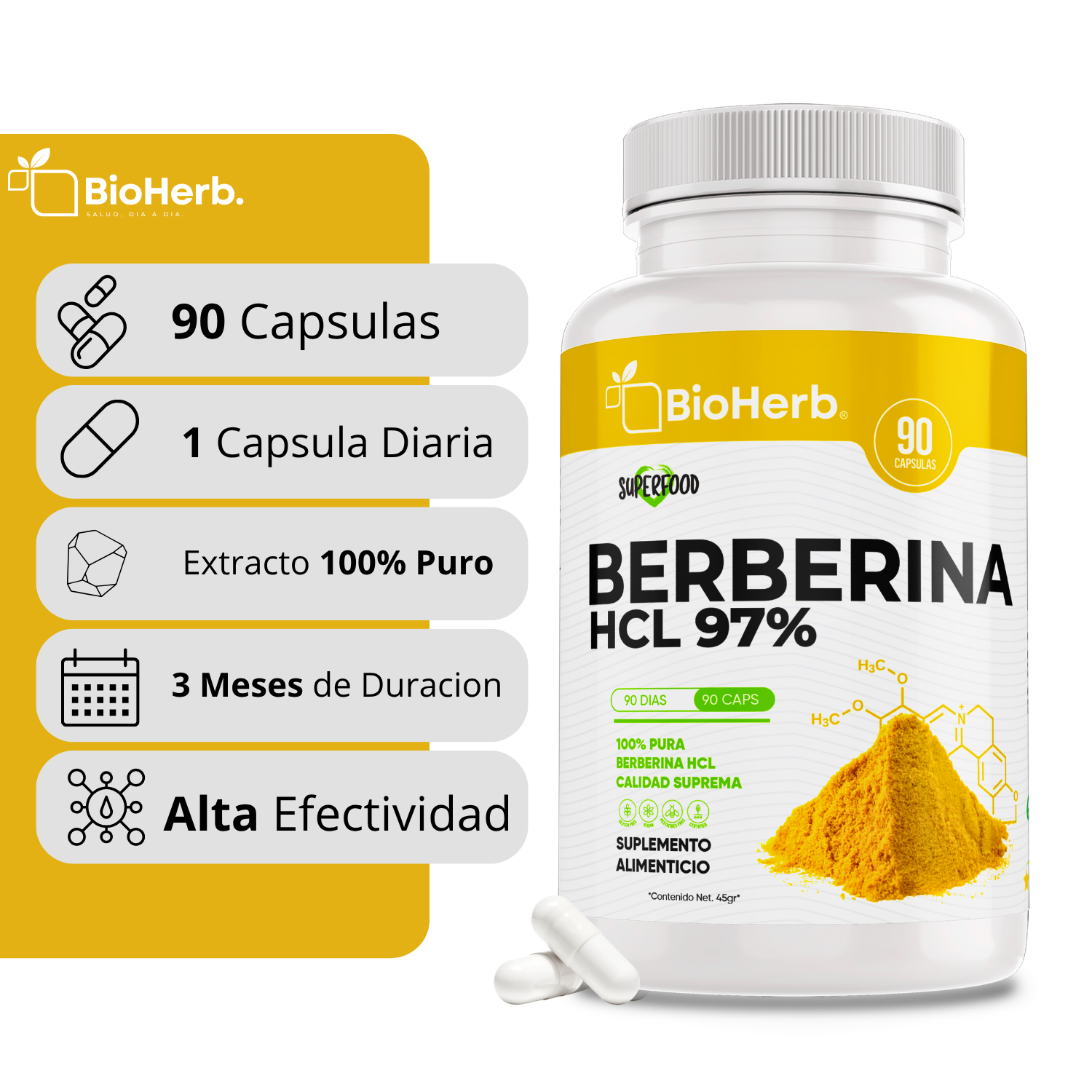 BioHerb® Berberina HCL Al 97% Clorhidrato