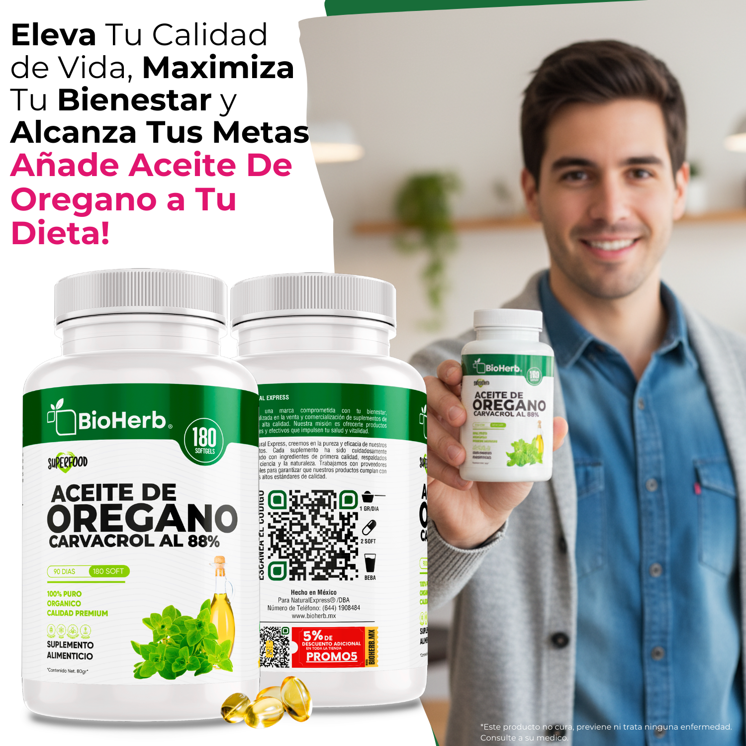 BioHerb® Aceite de Orégano Silvestre 100% Puro