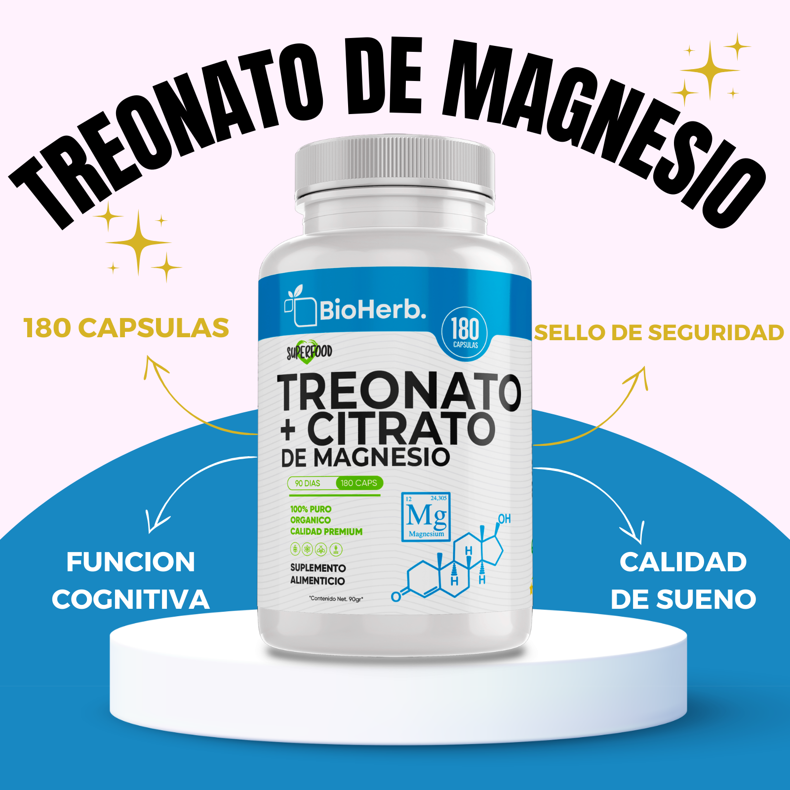 BioHerb® Treonato de Magnesio + Citrato de Magnesio