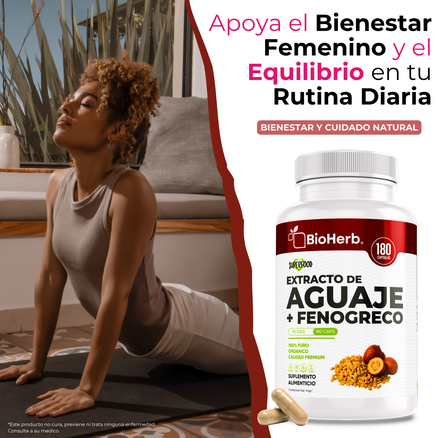 BioHerb® | Aguaje + Fenogreco | Fórmula Herbal Premium con Ingredientes de Origen Natural | 180 Cápsulas