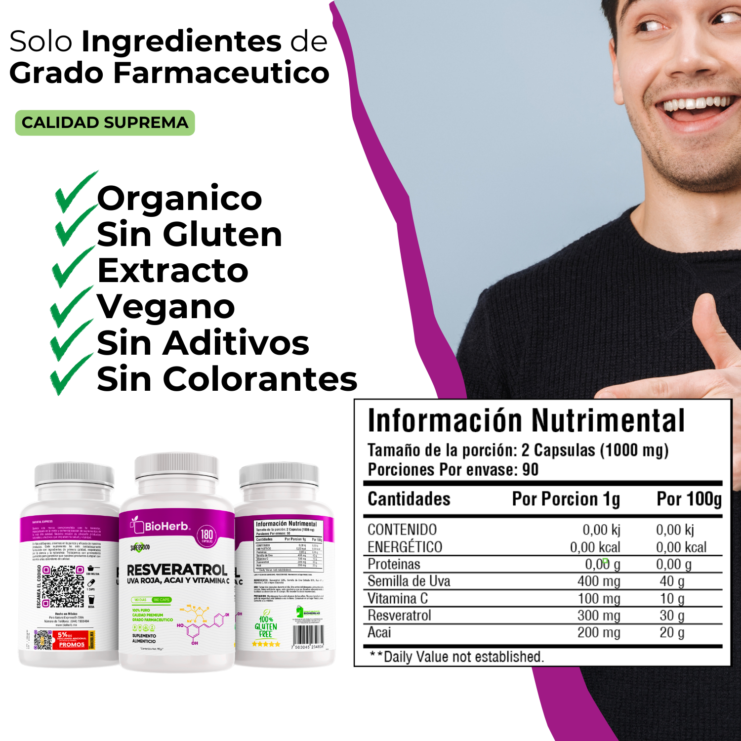 BioHerb® Resveratrol + Uva Roja + Vitamina C