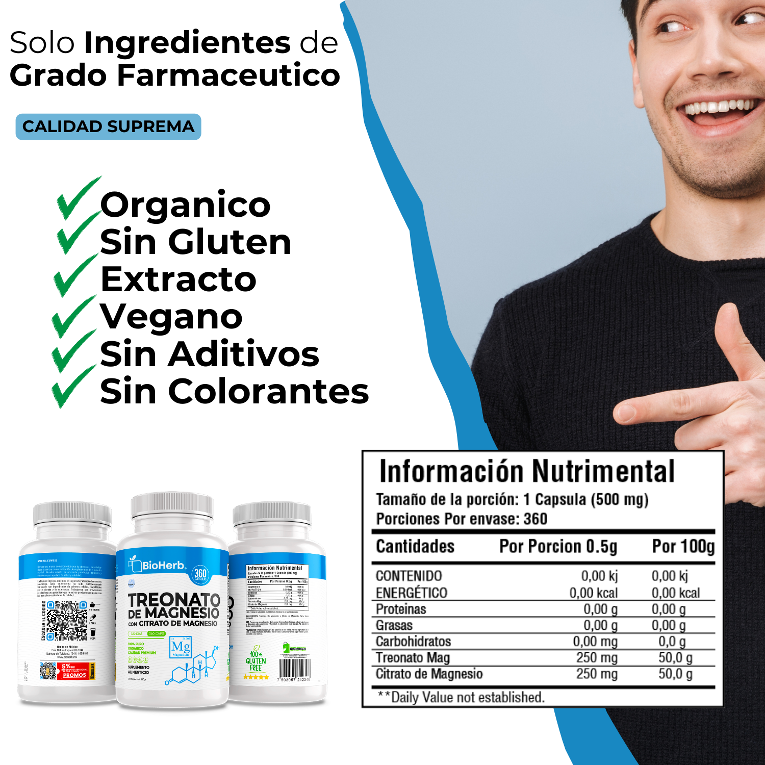 BioHerb® Treonato de Magnesio + Citrato de Magnesio