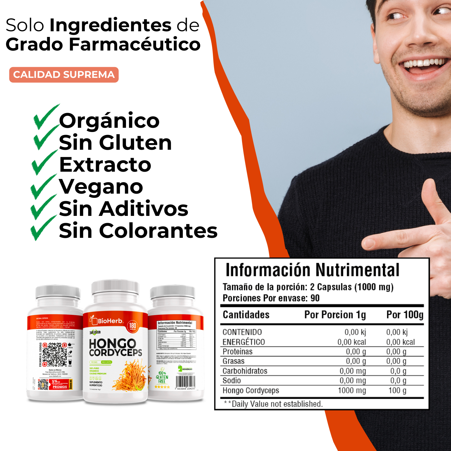 BioHerb® Cordyceps Militaris Extracto 100% Puro