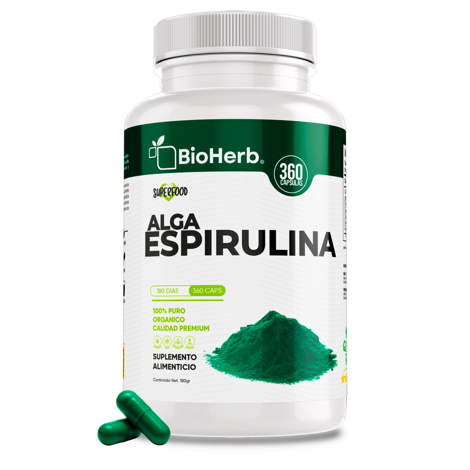 BioHerb® Espirulina Orgánica 100% Pura