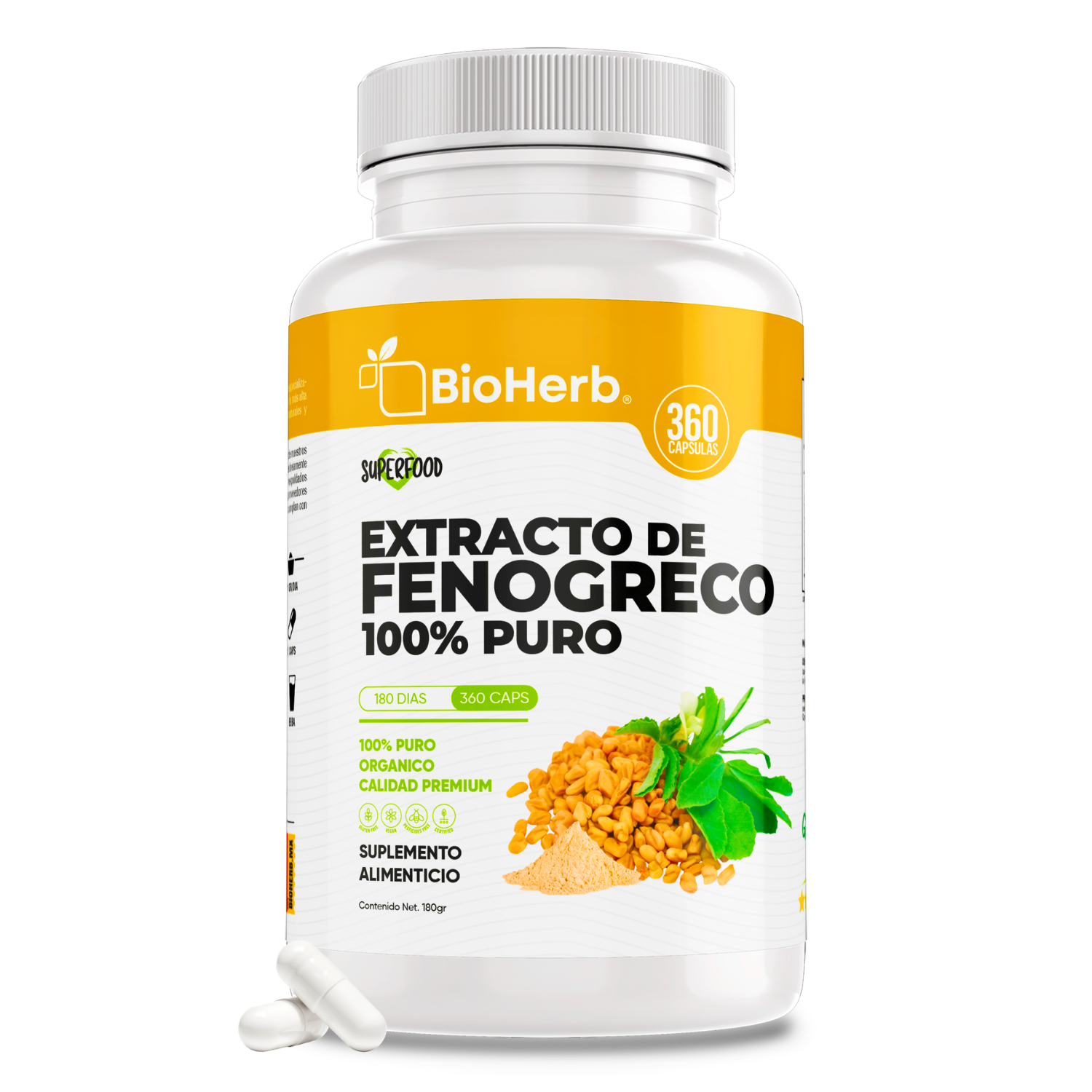 BioHerb® Fenogreco Orgánico Extracto 100% Puro