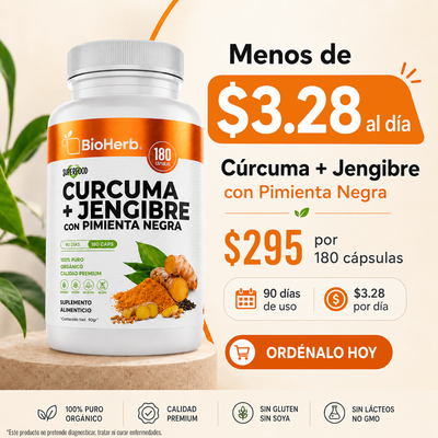 BioHerb® Cúrcuma + Jengibre | Apoyo Diario para Articulaciones y Movilidad