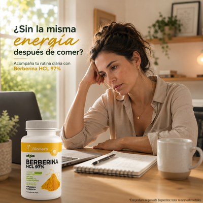 BioHerb® Berberina HCL Al 97% |  Soporte Diario Azúcar y Metabolismo