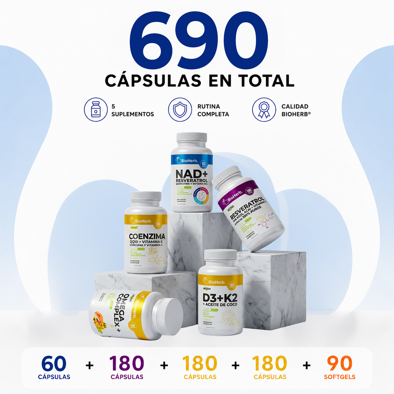 Kit Longevidad BioHerb® | Energía Celular, Antioxidantes y Bienestar Avanzado