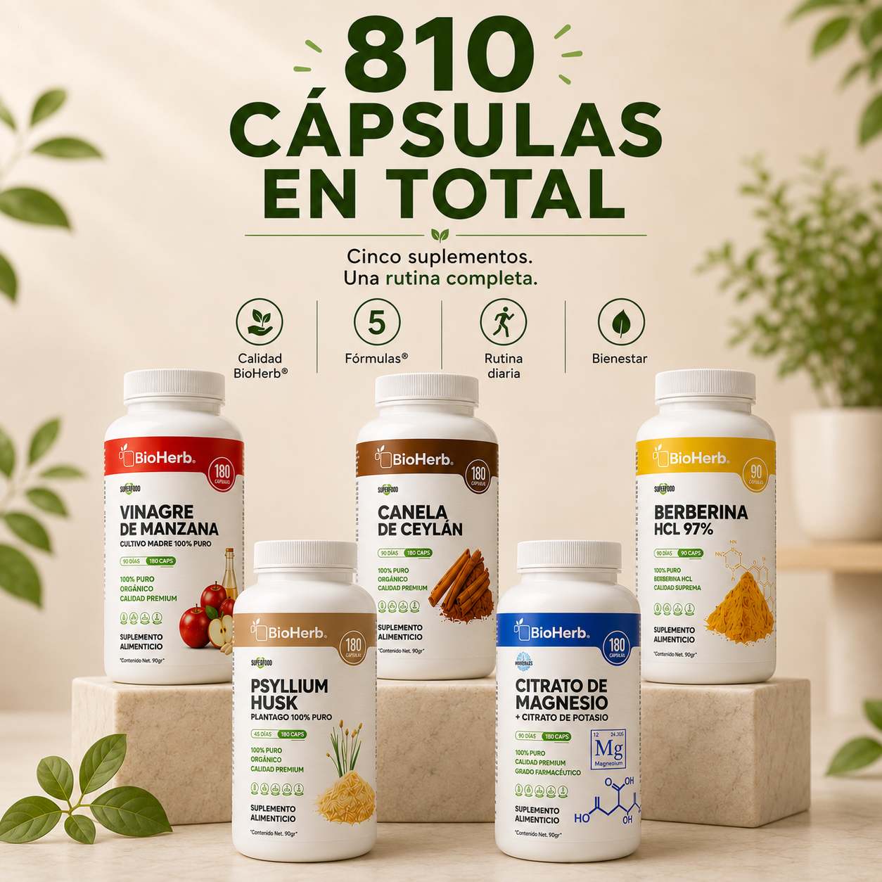 Kit Hábitos Saludables BioHerb® | Fibra, Metabolismo y Rutina Diaria