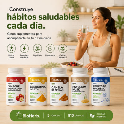 Kit Hábitos Saludables BioHerb® | Fibra, Metabolismo y Rutina Diaria