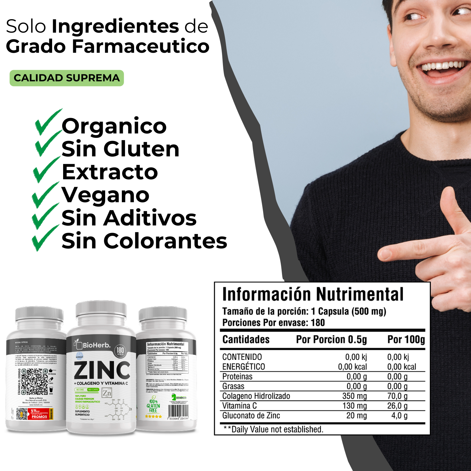 BioHerb® Zinc + Colágeno + Vitamina C