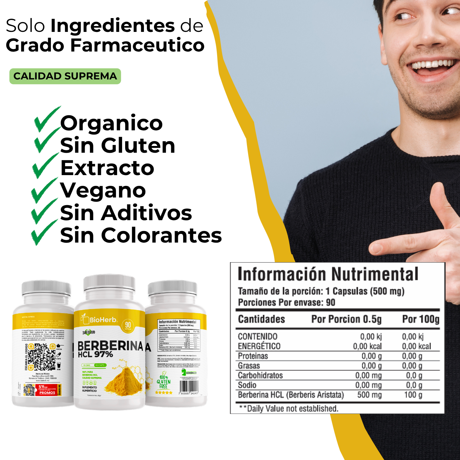 BioHerb® Berberina HCL Al 97% Clorhidrato