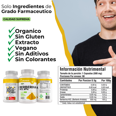 BioHerb® Berberina HCL Al 97% Clorhidrato