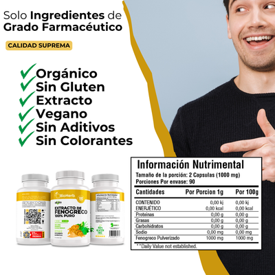 BioHerb® Fenogreco Orgánico Extracto 100% Puro