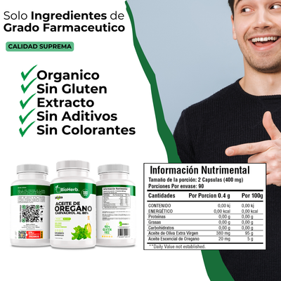 BioHerb® Aceite de Orégano Silvestre 100% Puro