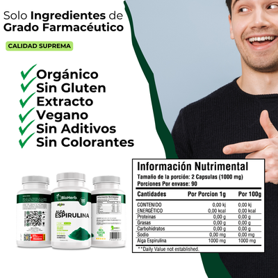 BioHerb® Espirulina Orgánica 100% Pura