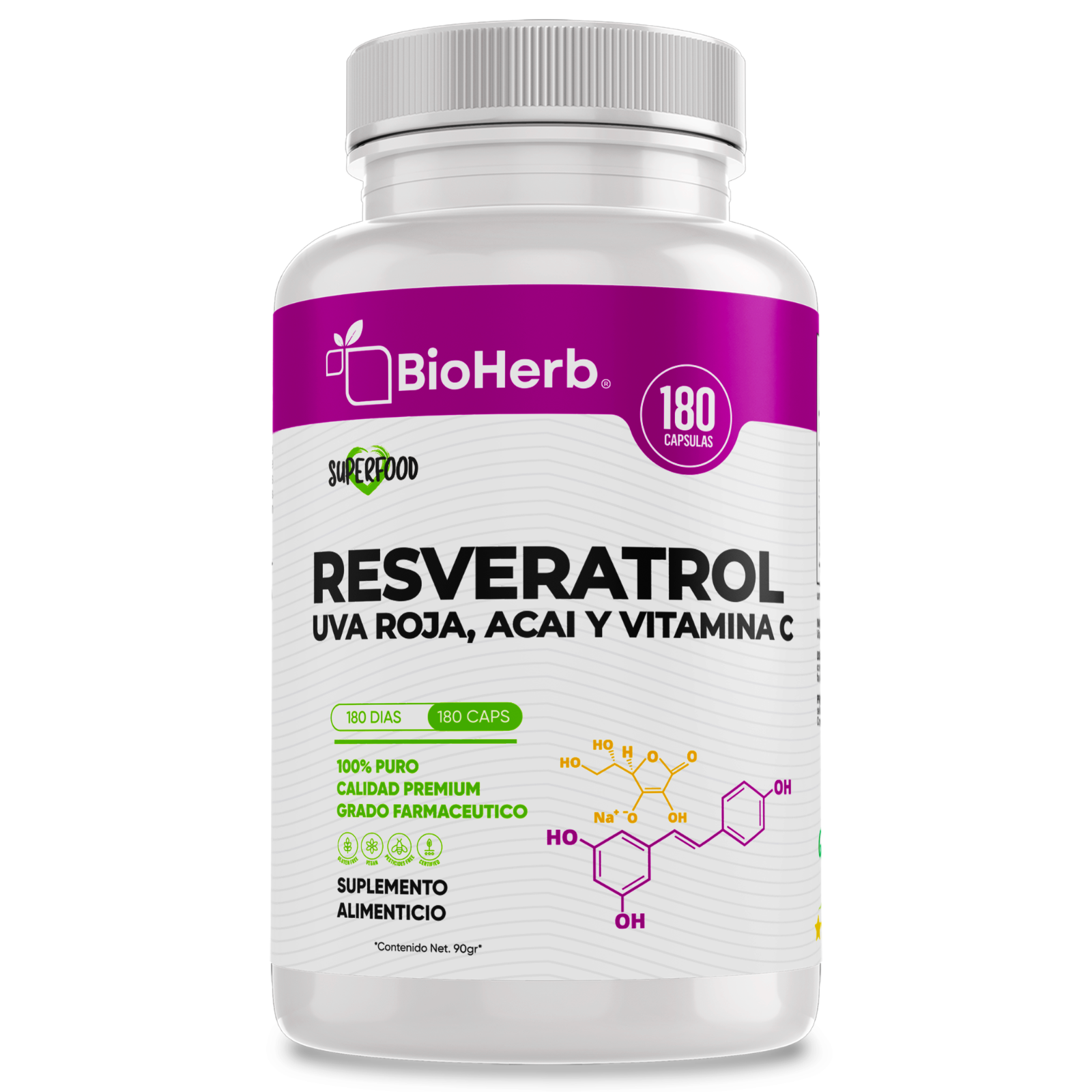 BioHerb® Resveratrol + Uva Roja + Vitamina C