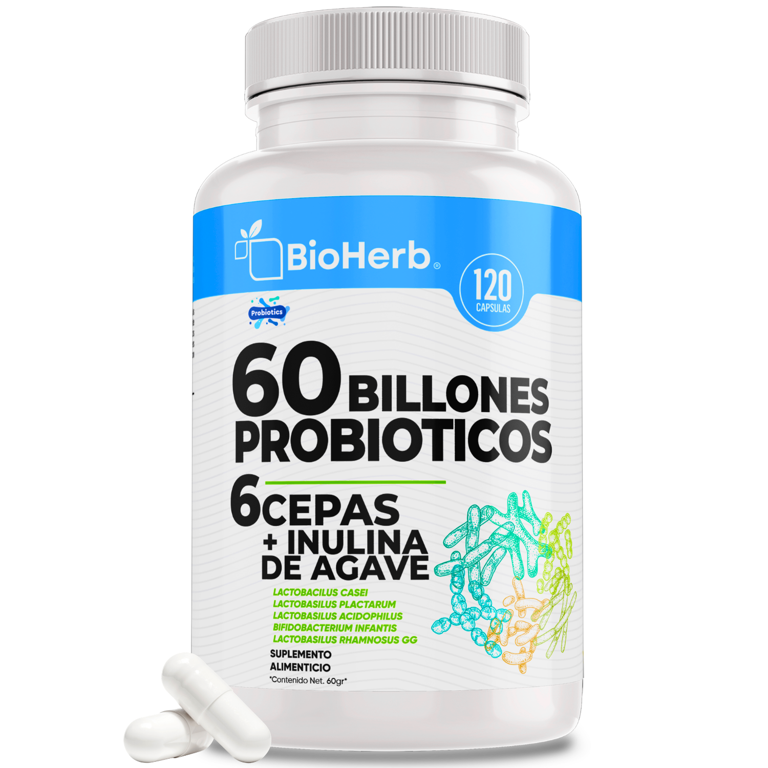 BioHerb® 60 Billones De Probioticos + Inulina De Agave