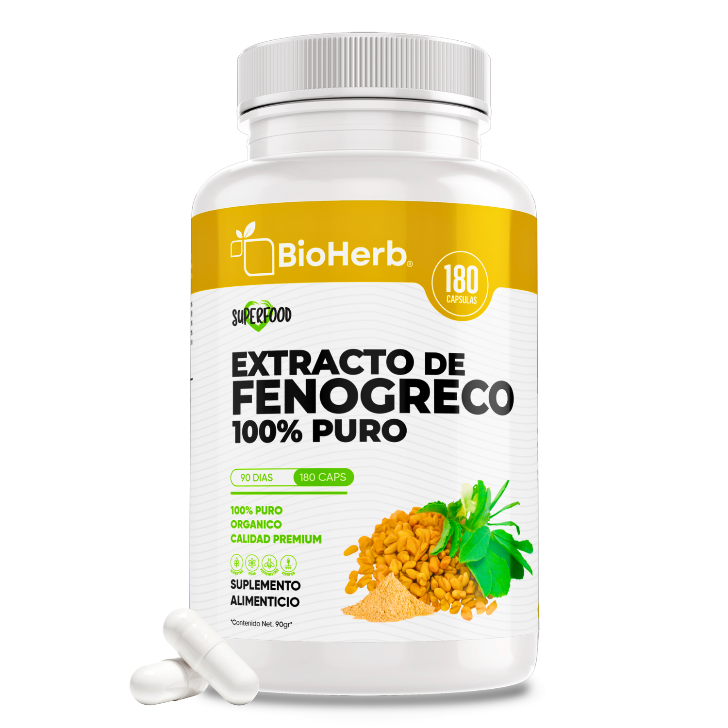 BioHerb® Fenogreco Orgánico Extracto 100% Puro