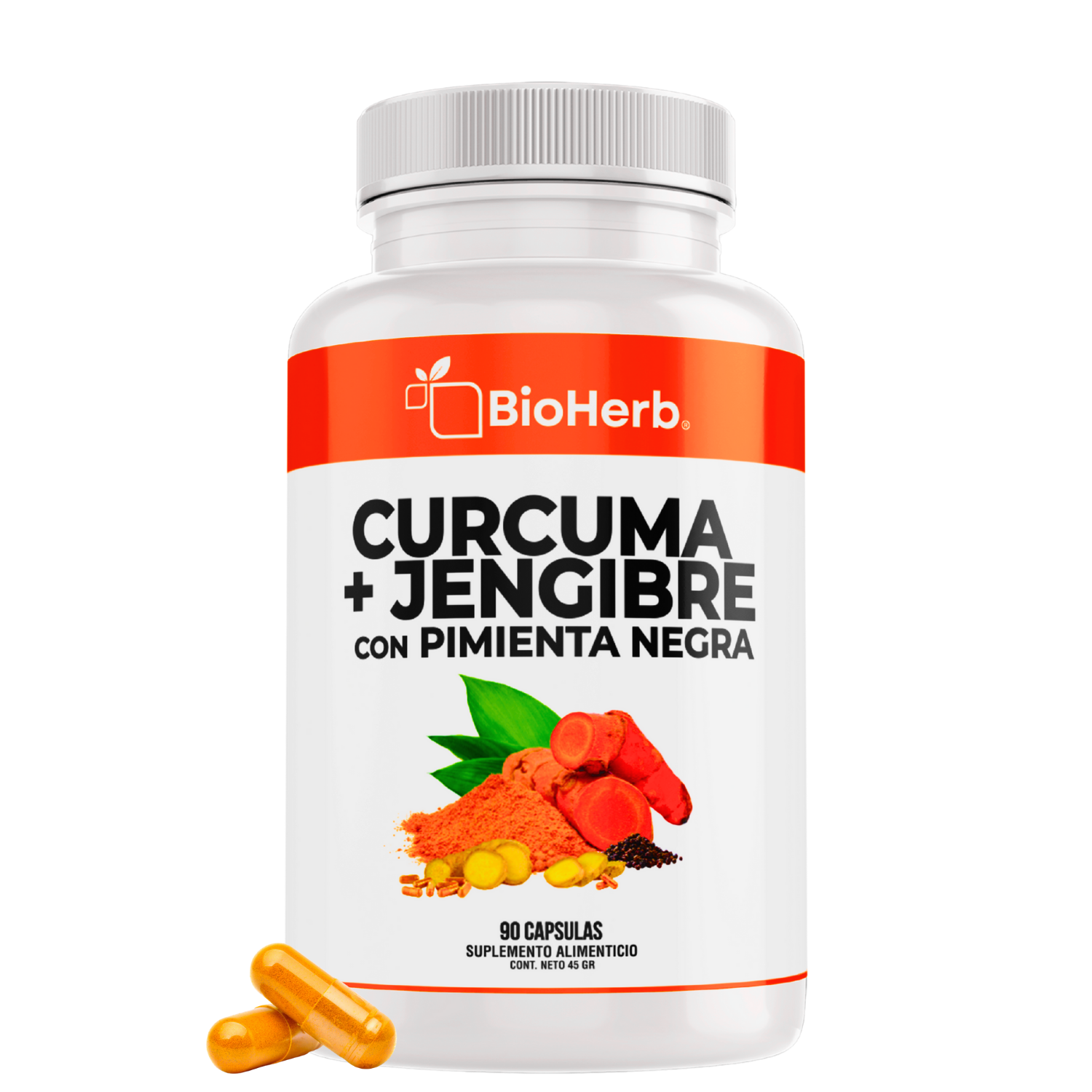 BioHerb® Cúrcuma y Jengibre con Pimienta Negra