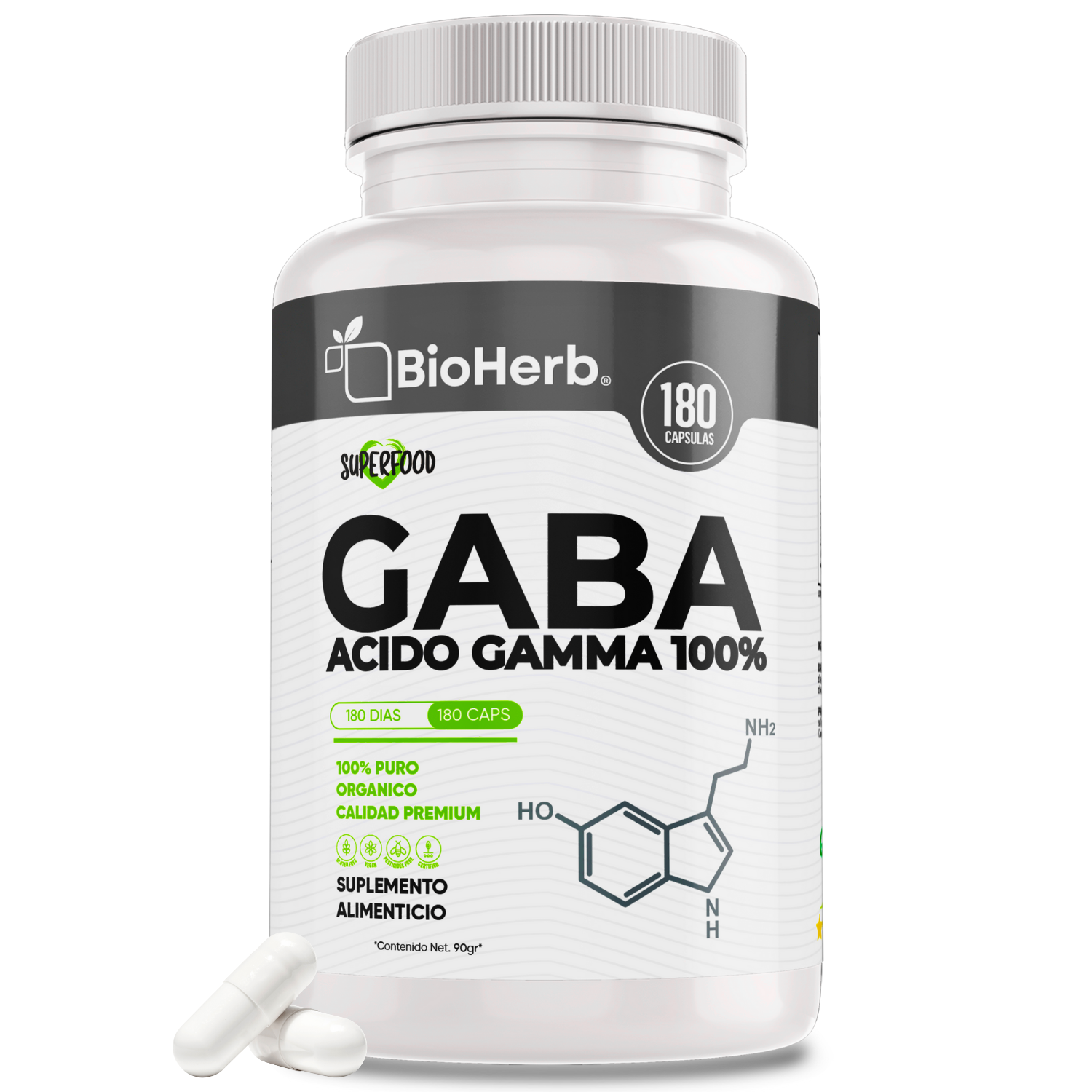 BioHerb® GABA 100% Puro (Ácido Gamma Aminobutírico)