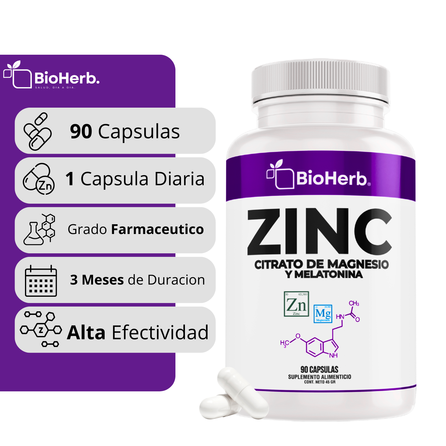 BioHerb® Zinc + Magnesio con Melatonina