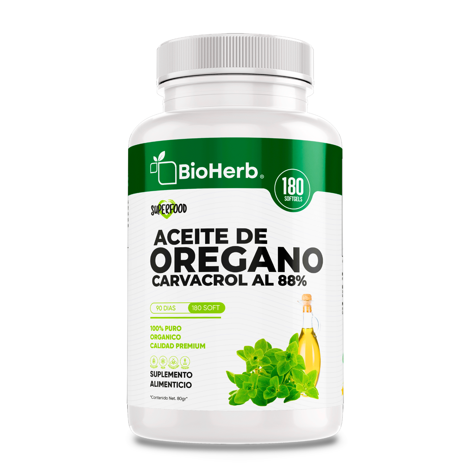 BioHerb® Aceite de Orégano Silvestre 100% Puro