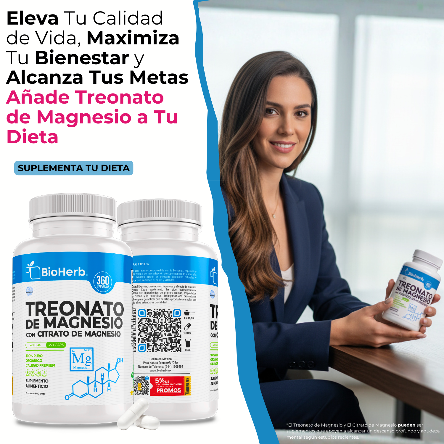 BioHerb® Treonato de Magnesio + Citrato de Magnesio