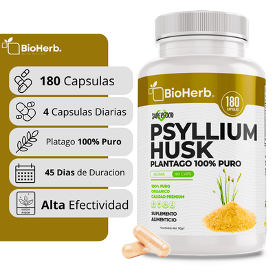 BioHerb® Psyllium Husk Plantago 100% Puro