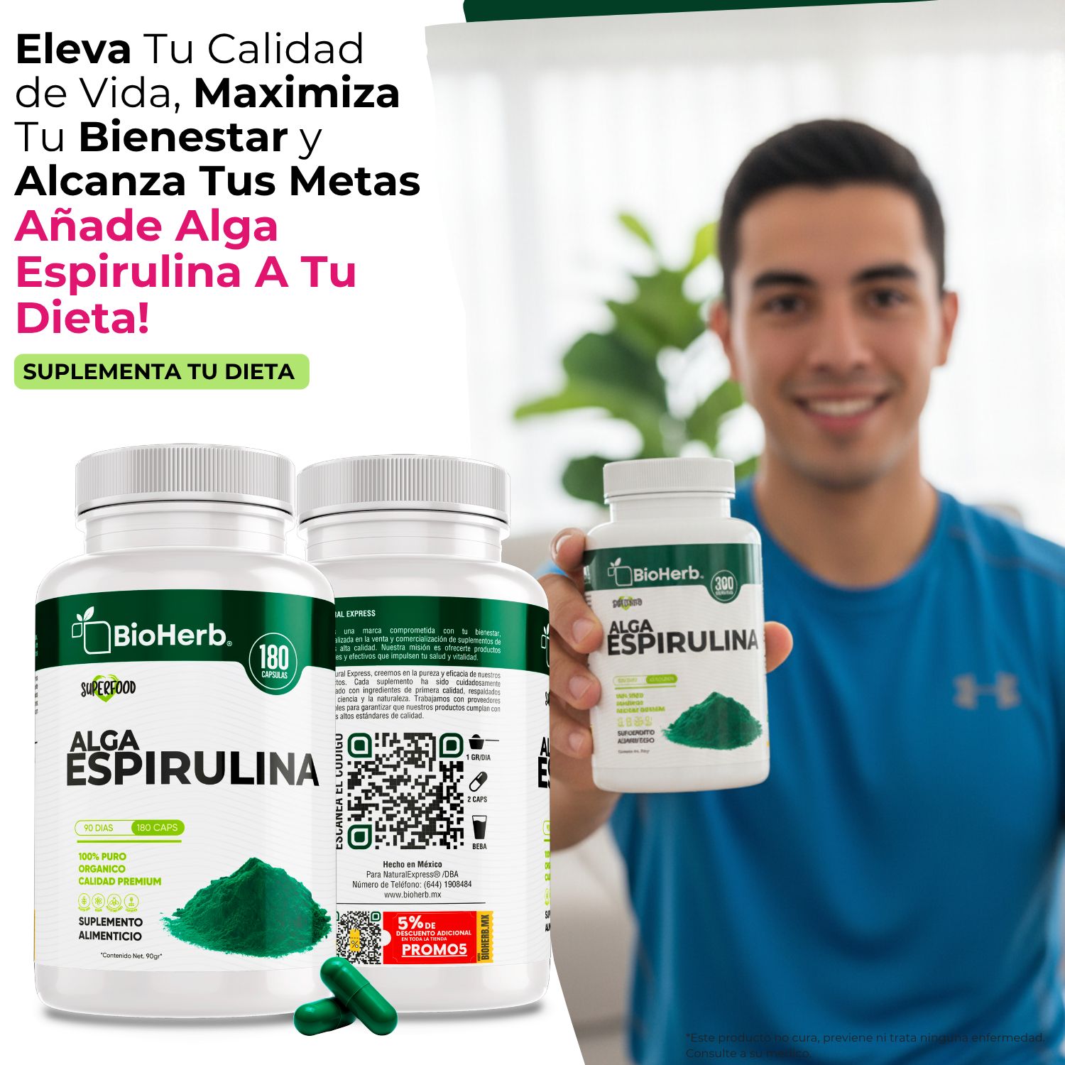 BioHerb® Espirulina Orgánica 100% Pura
