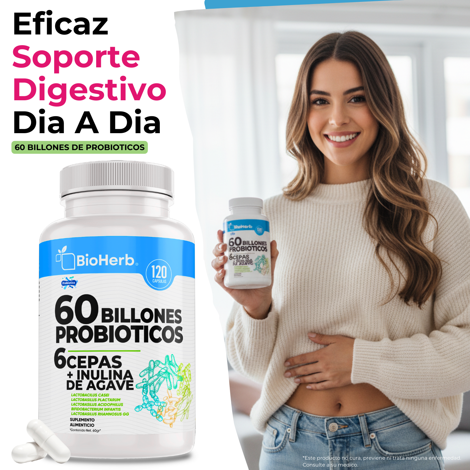 BioHerb® 60 Billones De Probioticos + Inulina De Agave