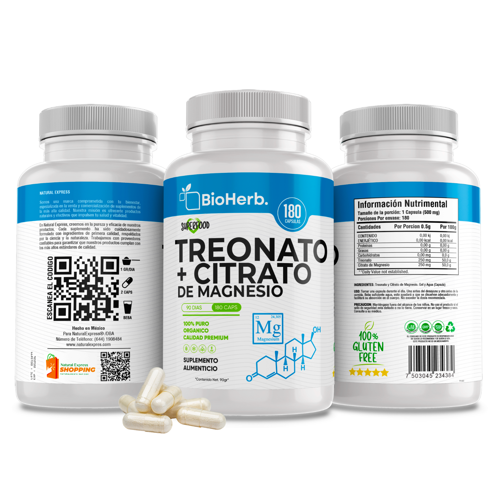 BioHerb® Treonato de Magnesio + Citrato de Magnesio