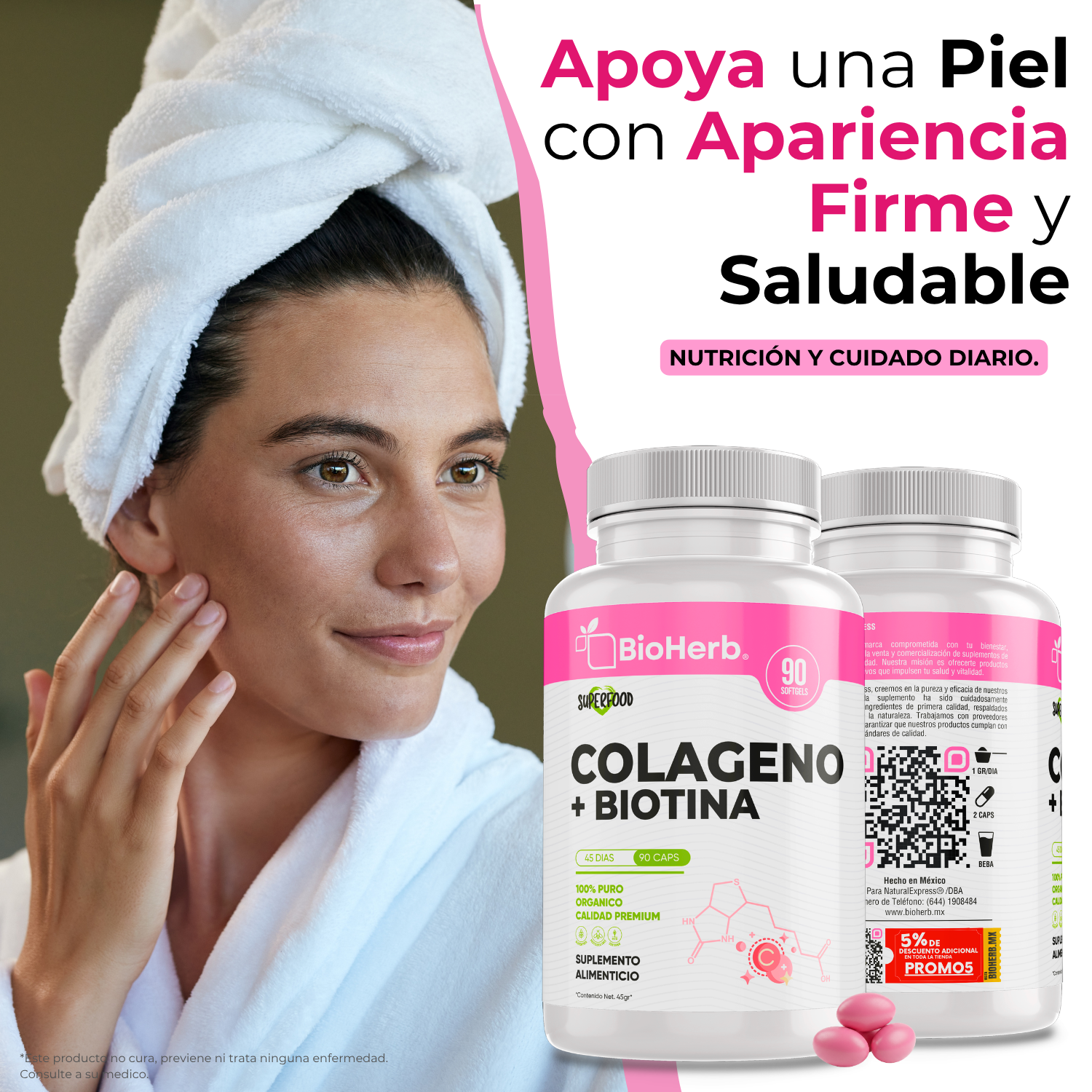 BioHerb® | Colágeno + Biotina en Softgels | Fórmula de Alta Concentración