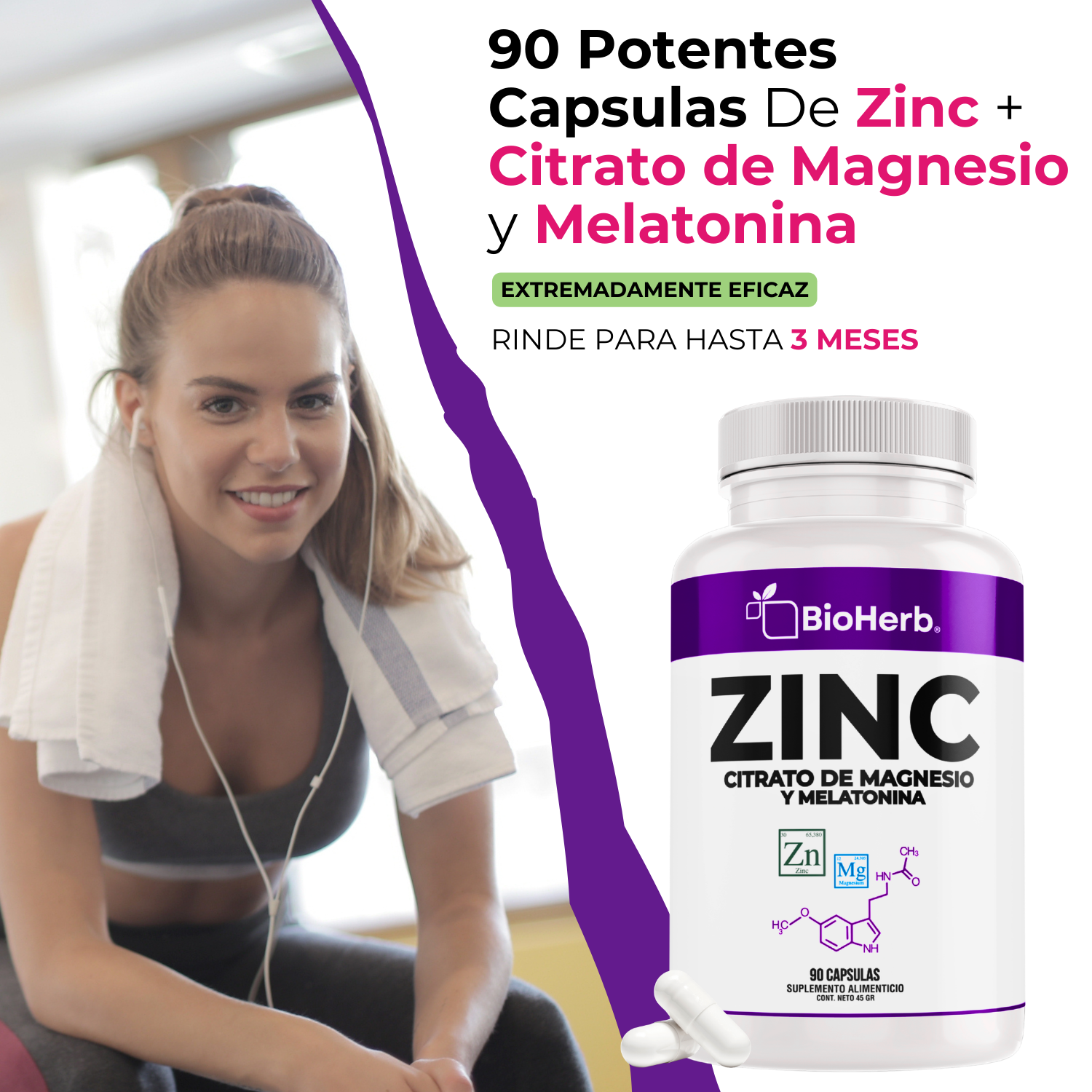 BioHerb® Zinc + Magnesio con Melatonina