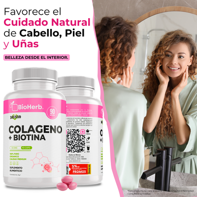 BioHerb® | Colágeno + Biotina en Softgels | Fórmula de Alta Concentración